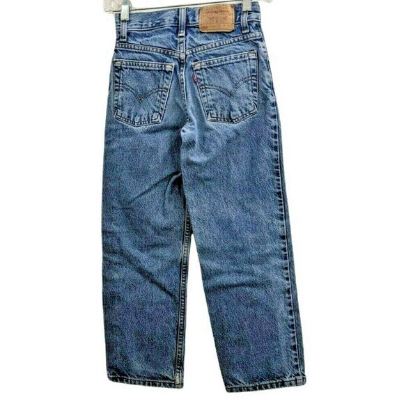 Levi's 550 Red Tab Denim Blue Jeans Kids size 9 22x23 100% Cotton Medium Wash J - Picture 2 of 7